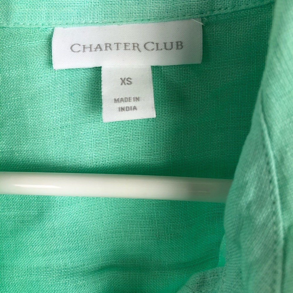 Charter Club Linen Sleeveless Button Up Shirt XS - Picture 3 of 5